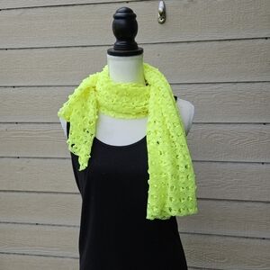 neon yellow mesh scarf